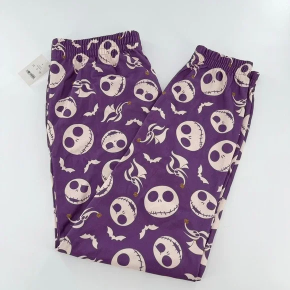 Disney Pajama Pants Nightmare Before Christmas Jack Skellington Large Purple NEW - Picture 3 of 8